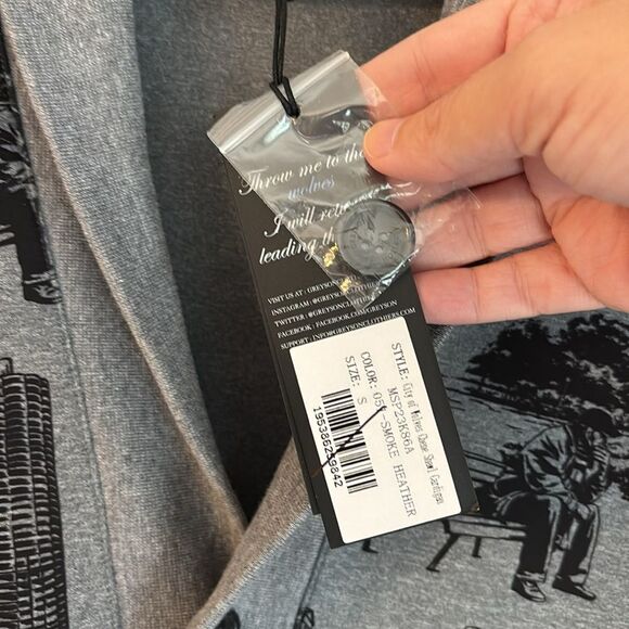 Greyson City of Wolves shawl cardigan gray black men golf preppy sweater SM NWT - Picture 8 of 11